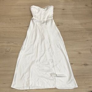 Zara White Strapless Sweetheart Gown